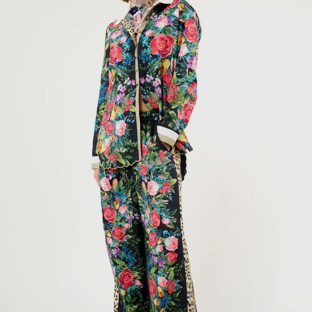 Aratta Zinnia Set- floral leopard blouse pants. Sz L ,new blouse size Medium - Picture 5 of 8